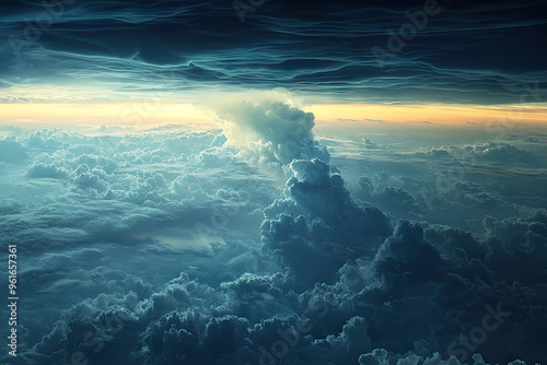 A Sea of Clouds: An Impending Storm Above a Vast, Cottony Landscape