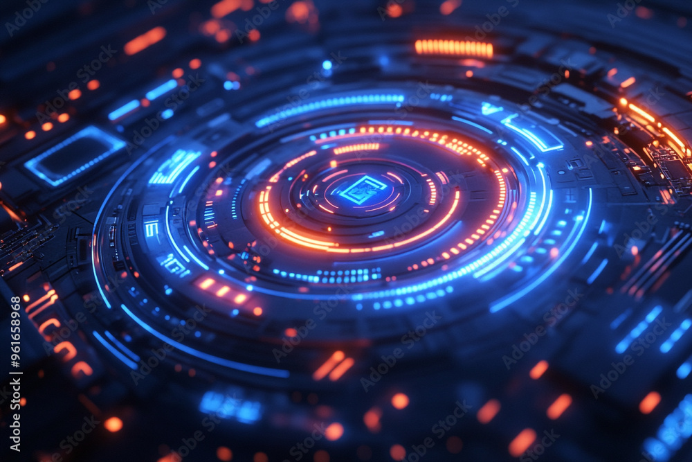 technology background with HUD design. technology background with HUD design.