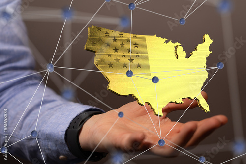 usa america map flag concep...
