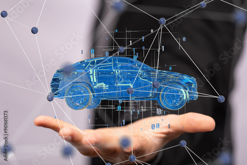 Autonomous car with HUD gra...