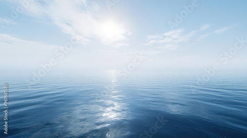 Wallpaper Mural A calm ocean with a clear sky overhead, the water reflecting the blue of the sky, creating a sense of infinite calm Torontodigital.ca