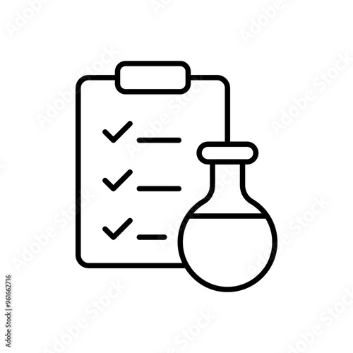 Lab test outline icons, minimalist vector illustration ,simple transparent graphic element .Isolated on white background