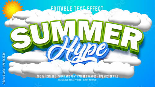 summer hype editable text effect