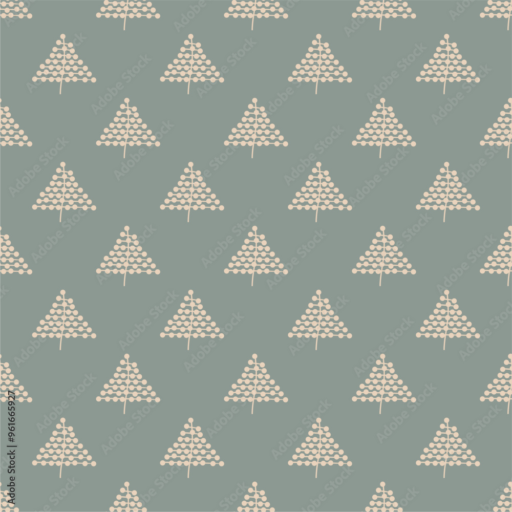 Seamless New Year and Christmas print pattern wallpaper background with decorative fir trees vector illustration winter minimalism picture Seamless New Year and Christmas print pattern wallpaper background with decorative fir trees vector illustration winter minimalism picture