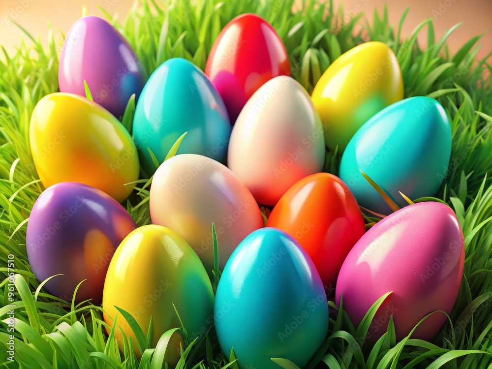 Easter Egg Hunt Card Conception Modern Minimalist Bold Bright Colors Digital Art Easter Egg Hunt Card Conception Modern Minimalist Bold Bright Colors Digital Art