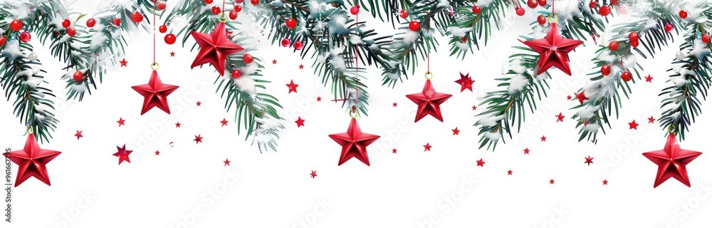White background with red balls and snowflakes, decoration, vector illustration, white color scheme, white color, white background, high resolution, high quality, detail, sharpness, high definition