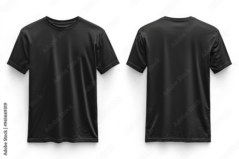 Fototapeta premium Black Tshirt Mockup Front and Back Isolated created with Generative AI