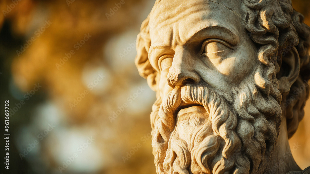 A white marble statue of Socrates, the ancient greek philosopher A white marble statue of Socrates, the ancient greek philosopher