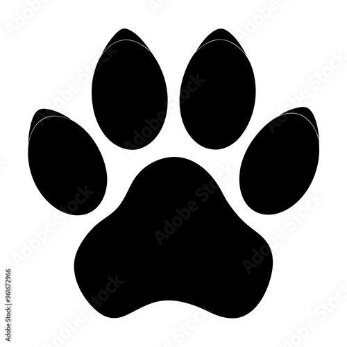 Paw Print line art silhouette