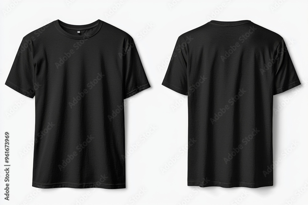 Black Tshirt Mockup Front and Back Isolated created with Generative AI Black Tshirt Mockup Front and Back Isolated created with Generative AI
