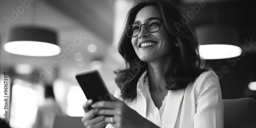 Wallpaper Mural Contemporary Businesswoman with Phone Torontodigital.ca