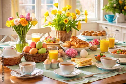 Wallpaper Mural Easter morning breakfast table setting family traditional Torontodigital.ca