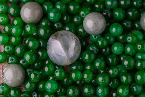 green balls of real stone as a background 1 photo