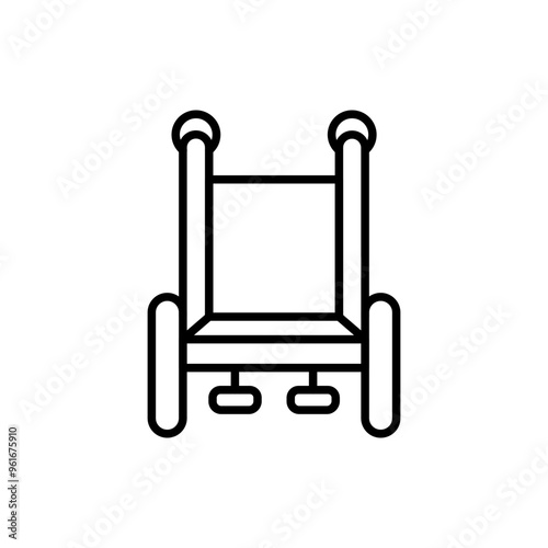 Wheelchair outline icons, minimalist vector illustration ,simple transparent graphic element .Isolated on white background