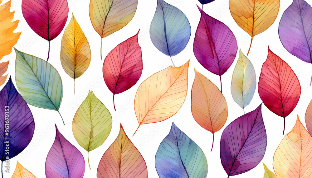 Autumn Fall leaves Pattern , isolated on white background Autumn Fall leaves Pattern , isolated on white background