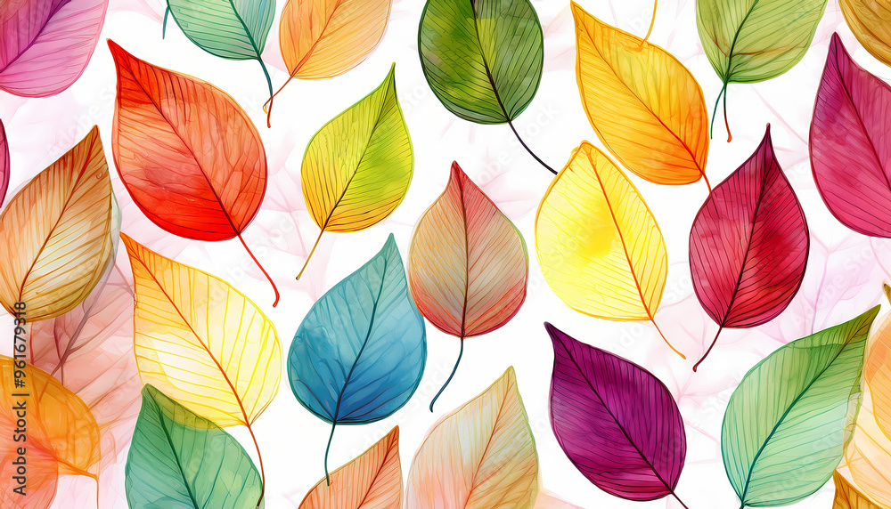 Autumn Fall leaves Pattern , isolated on white background Autumn Fall leaves Pattern , isolated on white background