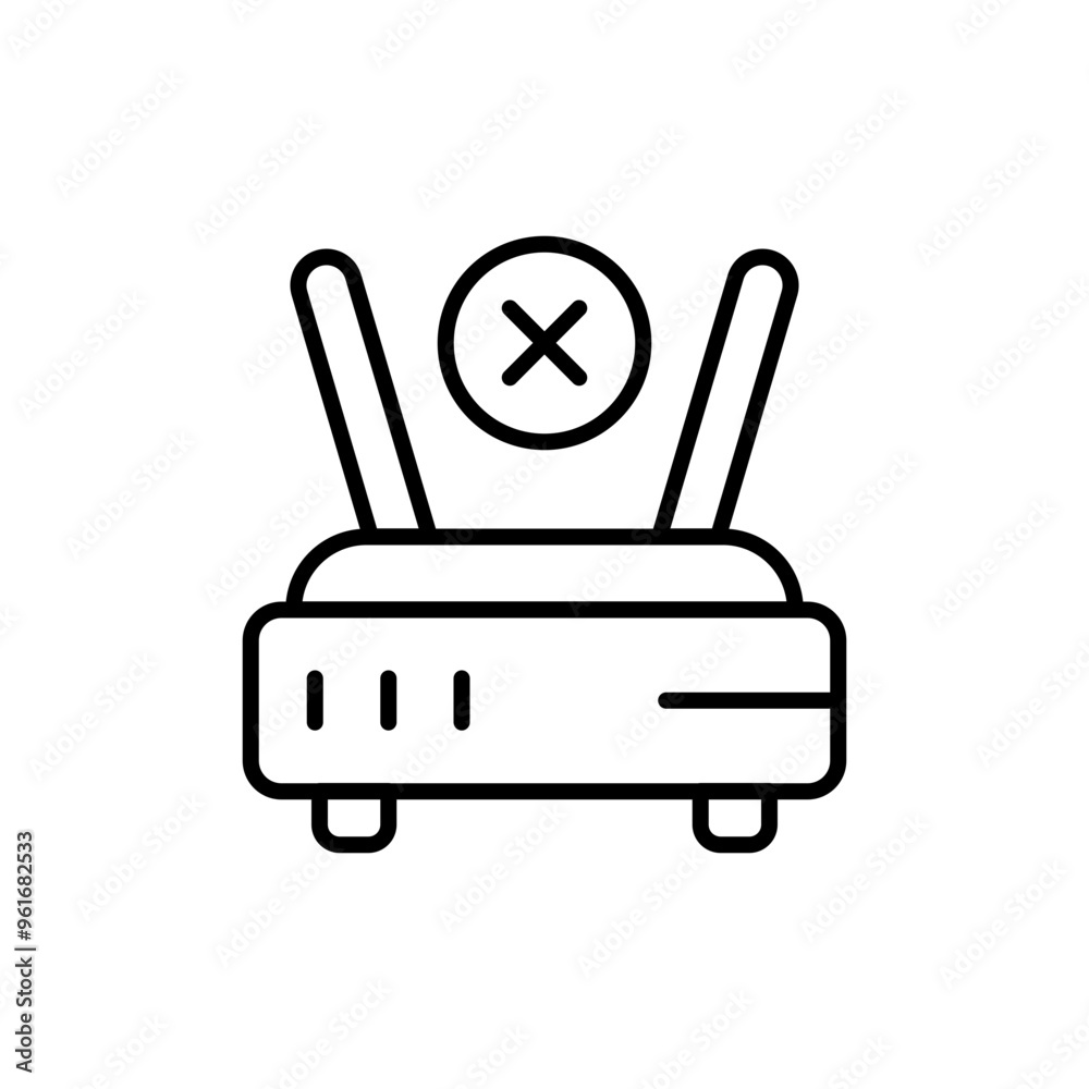 Network problem outline icons, minimalist vector illustration ,simple transparent graphic element .Isolated on white background Network problem outline icons, minimalist vector illustration ,simple transparent graphic element .Isolated on white background