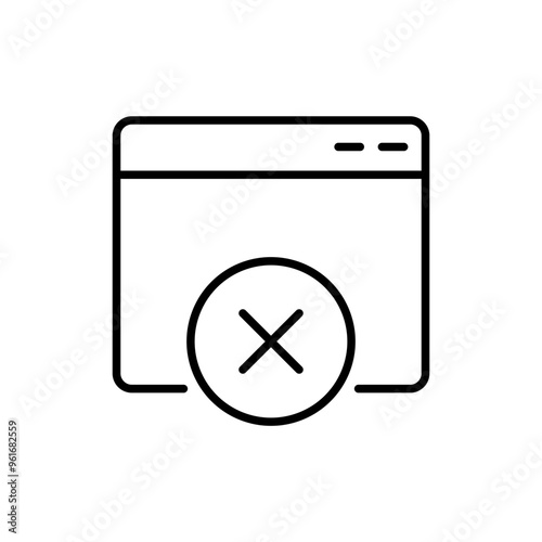 Network problem outline icons, minimalist vector illustration ,simple transparent graphic element .Isolated on white background