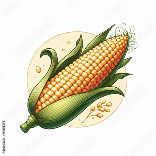 Cute Corn vector illustration white background