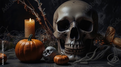 Spooky Halloween decoration idea with a skull Halloween