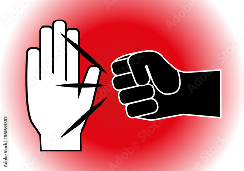 Stop violencia. Stop a la agresividad. En contra de la violencia