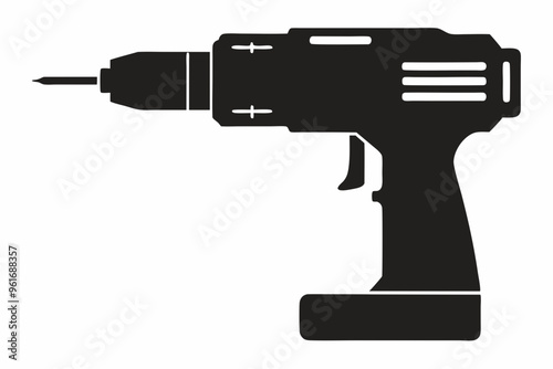 Drill icon, drill silhouette, Electric drill machine silhouette vector