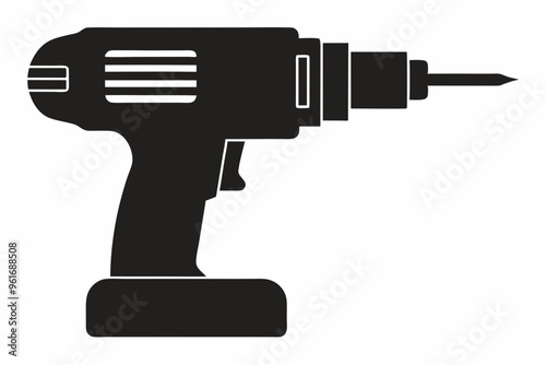 Drill icon, drill silhouette, Electric drill machine silhouette vector