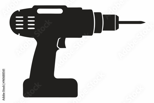 Drill icon, drill silhouette, Electric drill machine silhouette vector