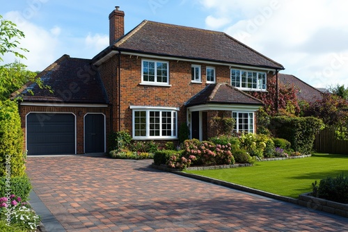 Block Paving: Typical Semi-Detached House with Anthracite Grey Windows and Driveway in South East England