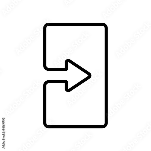 entrance arrow icon. line vector isolated on white background. trendy and modern design