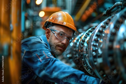 An engineer adjusting machinery in a factory, ensuring everything is operating correctly