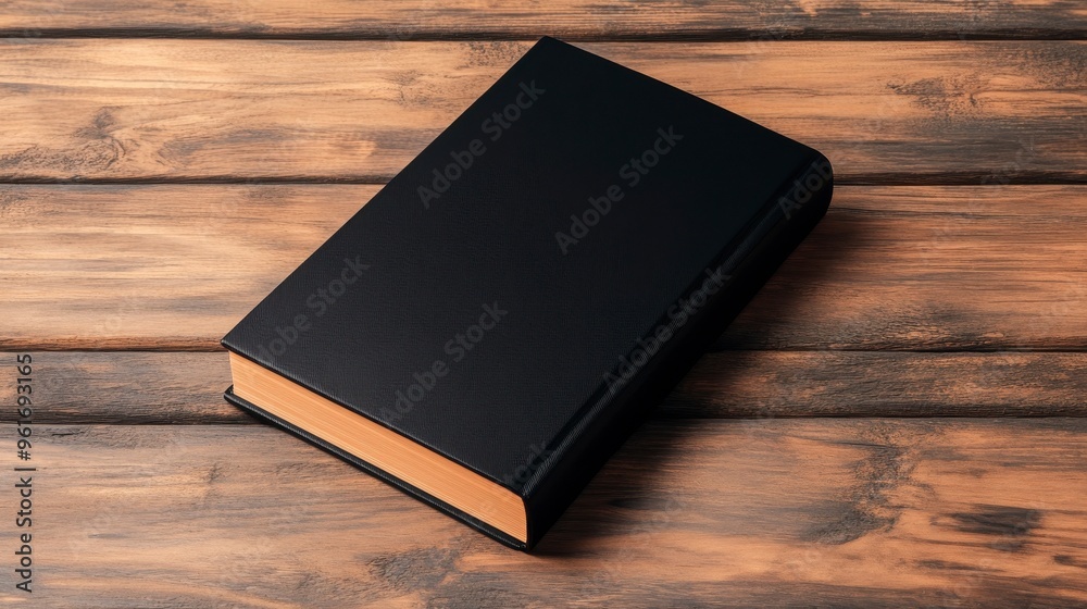 A minimalist black book lies on a rustic wooden table, perfect for journal, notes, or personal thoughts. A minimalist black book lies on a rustic wooden table, perfect for journal, notes, or personal thoughts.