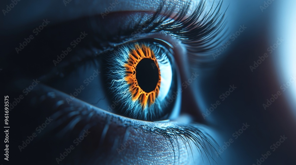 A 3D illustration of the human body's eye anatomy and its organs Stock ...
