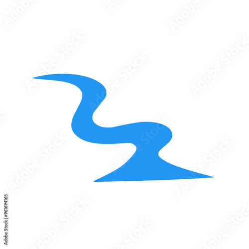meandering blue river vector element