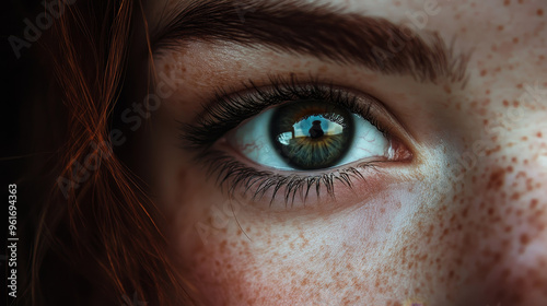 Close View to Dark Eyes - Micro Photography Portrait Enhanced With Ai