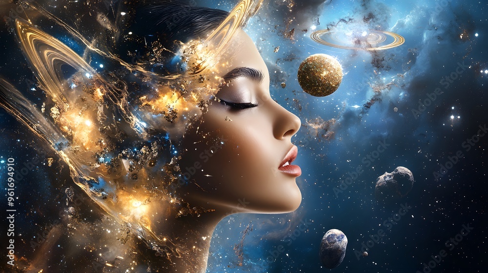 Woman in Space, Galaxy Dream. Woman in Space, Galaxy Dream.