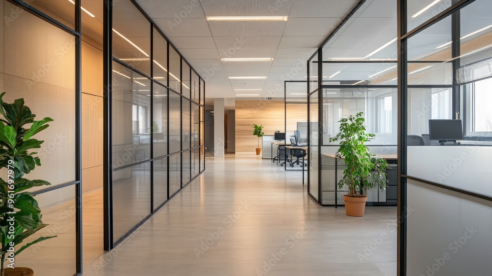 Office with glass partitions and a clean, modern design, symbolizing transparency and professionalism. Office with glass partitions and a clean, modern design, symbolizing transparency and professionalism.