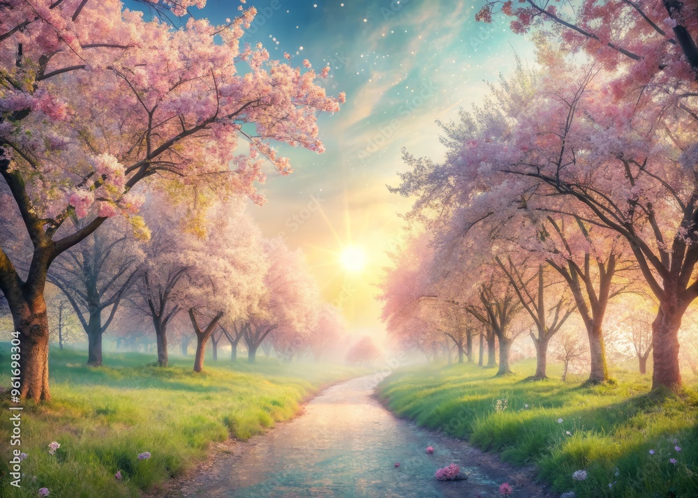 Glowing pastel spring atmosphere dreamy Glowing pastel spring atmosphere dreamy