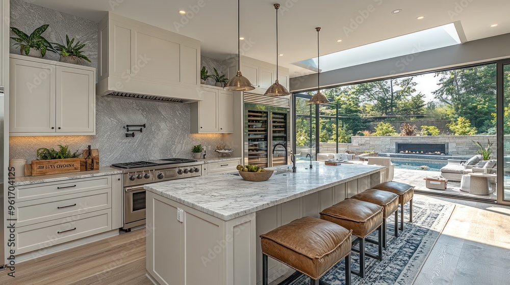 Modern Kitchen with Backyard View Modern Kitchen with Backyard View