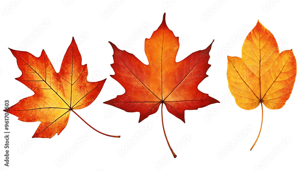 Orange Maple Leaf Illustration on a transparent background