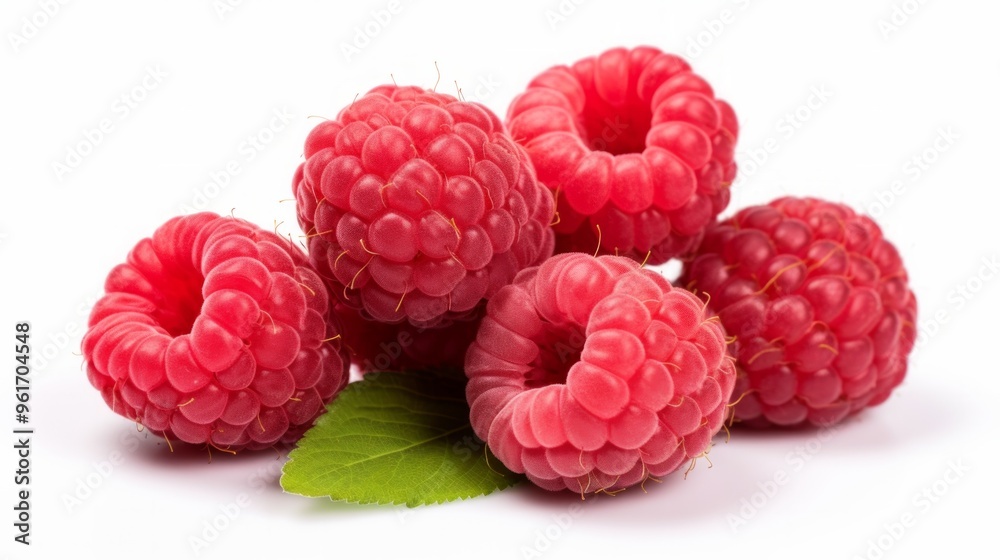 fresh and ripe raspberries on light white background close up. Neural network ai generated art fresh and ripe raspberries on light white background close up. Neural network ai generated art