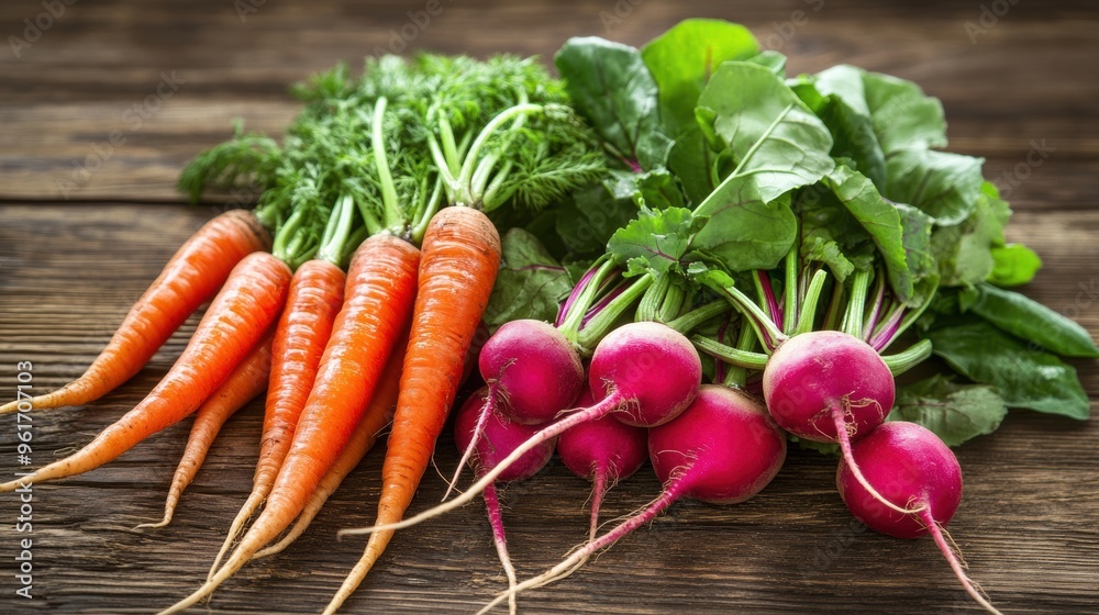 Fresh Organic Vegetables Assortment on Wooden Table Fresh Organic Vegetables Assortment on Wooden Table