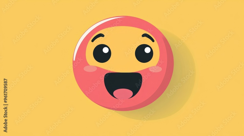 Flat Vector Design of an Emoji Face on White Background for Digital Use Flat Vector Design of an Emoji Face on White Background for Digital Use