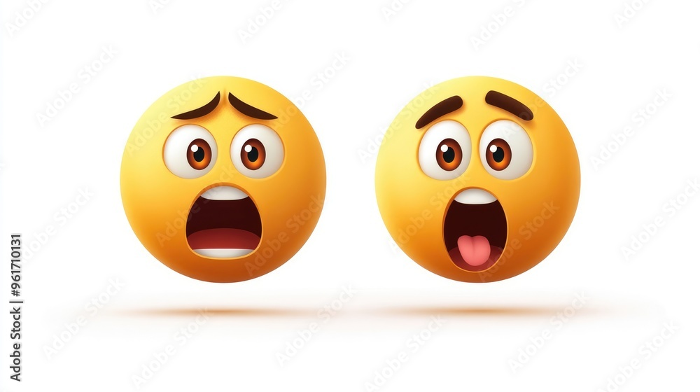 Flat Vector Design of an Emoji Face on White Background for Digital Use