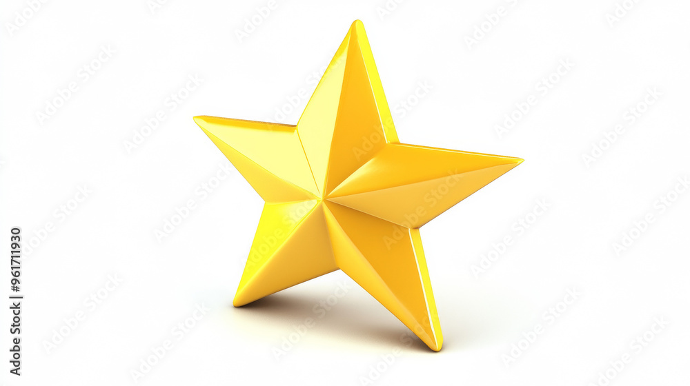 3d illustration of a star, yellow, on white background 3d illustration of a star, yellow, on white background