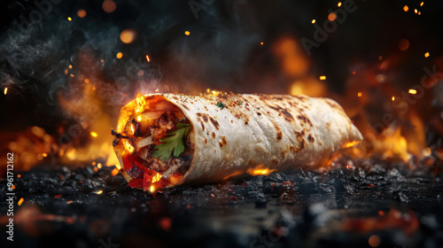 Burrito on Fire.