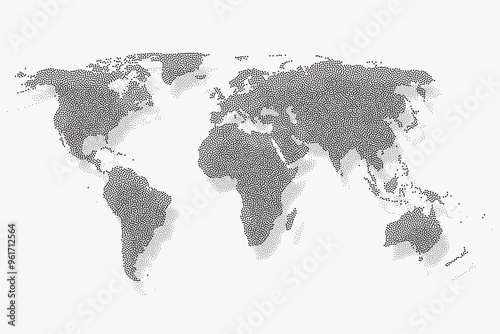 Set of flat earth world maps with hexagonal dots in different resolution. Round pixel pattern. Modern digital globe. Black dots on white background. Worldmap template for website, infographics, design