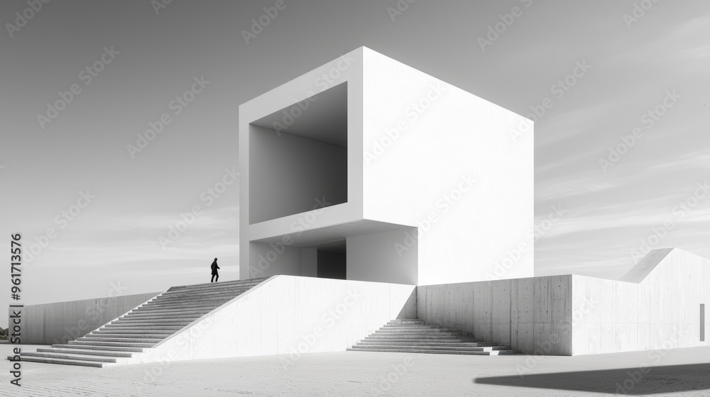 Fototapeta premium Defining Symmetry in Contemporary Minimalist Architecture, Explore the role of symmetry in contemporary minimalist architecture.