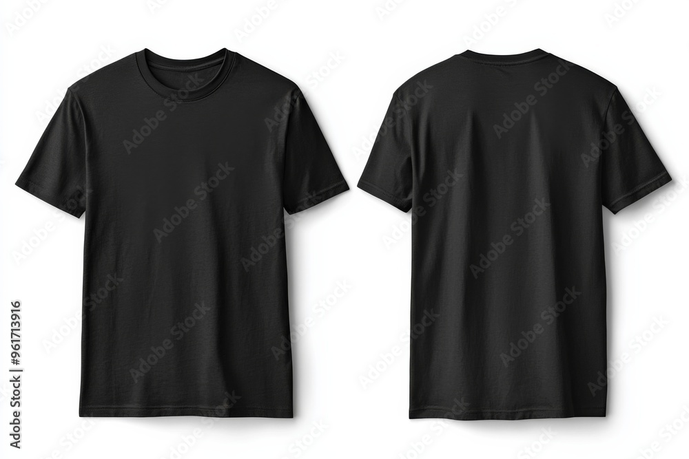 Black Tshirt Mockup Front and Back Isolated created with Generative AI Black Tshirt Mockup Front and Back Isolated created with Generative AI