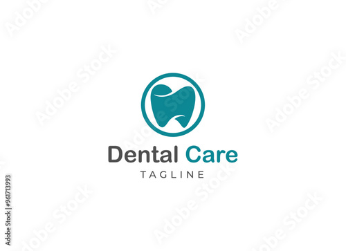 Dental care logo design vector illustration. Tooth logo design.